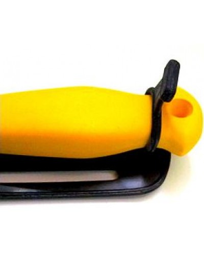 Нож Sargan Тургояк Стропорез с зеркальной полировкой и желтой ручкой (SUB/11/D/Yell)
