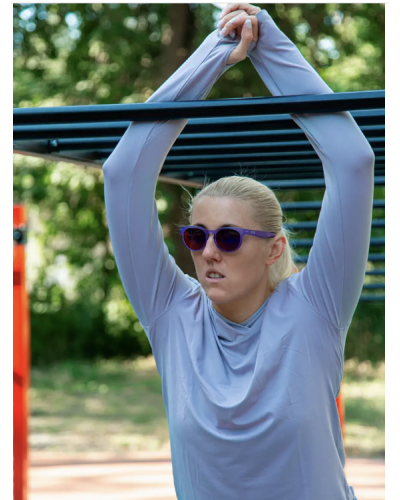 Футболка жіноча з капюшоном TYR Women’s SunDefense Hood Sun Shirt grey
