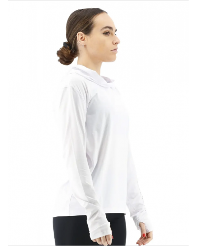 Футболка жіноча з капюшоном TYR Women’s SunDefense Hood Sun Shirt white