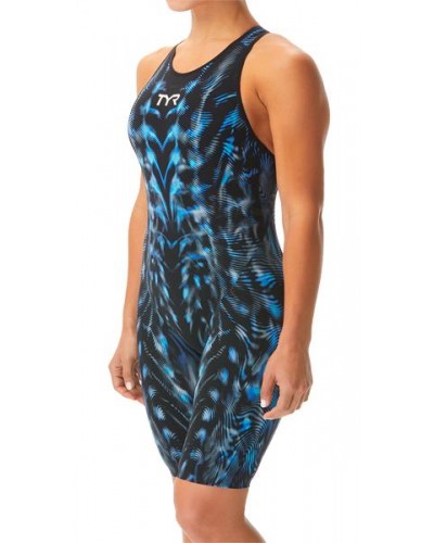 Стартовий костюм жіночий TYR Women’s Venzo Genesis Open Back Swimsuit, Steel Blue (VZNOB6A-199)