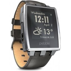 Умные часы Pebble Steel Brushed Stainless with Leather Band
