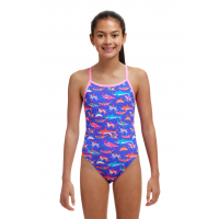 Дитячій купальник Funkita Girl's Single Strap One Piece Doggie Paddle (FKS030G71892) розмір 10 рожевий