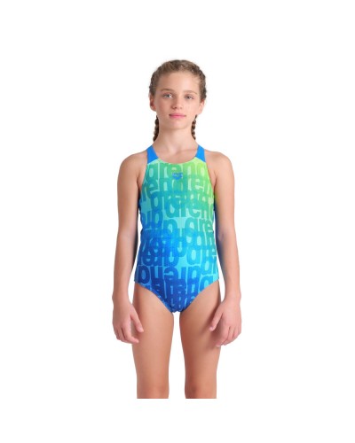 Дитячій купальник Arena MULTI COLOURS SWIMSUIT V BACK (009007-808) блакитний розмір 12-13 років