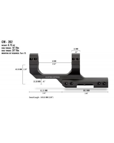 Кріплення Vortex Cantilever Mount 30mm 2" Offset Rings (CM-202)