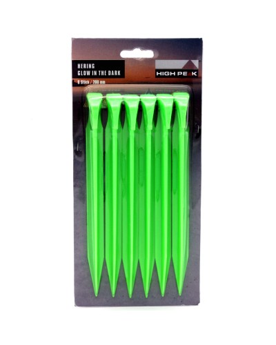 Кілочки High Peak Glow in the Dark ABS Peg 20 см 6 шт. Luminous Green (42202)