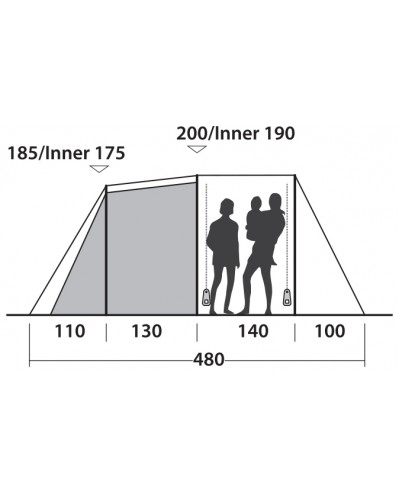 Намет шестимісний Easy Camp Huntsville 600 Green/Grey (120408)