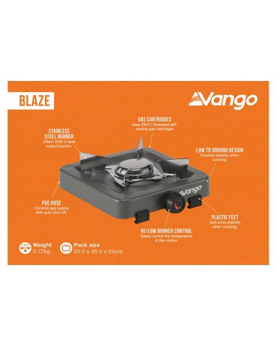 Портативна газова плитка Vango Blaze Grey (ACPBLAZE G10TDC)