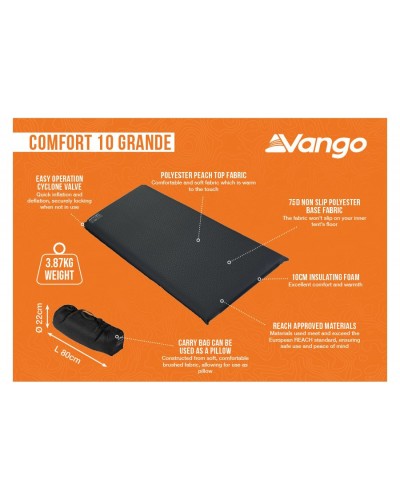 Килимок самонадувний Vango Comfort 10 Grande Shadow Grey (SMQCOMFORS32M1O)