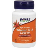 Вітамін D Now Foods Vitamin D3 5000 ME - 120 софт гель
