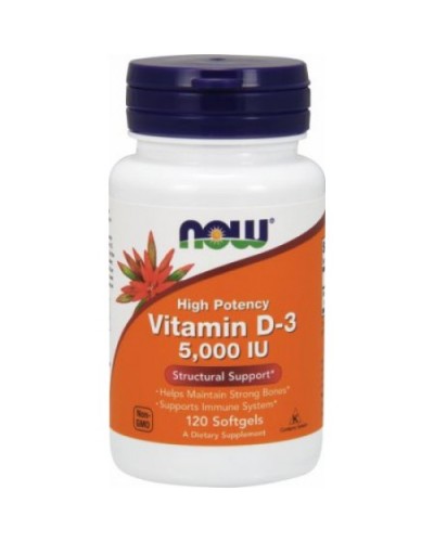 Вітамін D Now Foods Vitamin D3 5000 ME - 120 софт гель