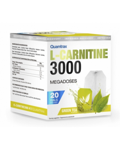 Жироспалювач L-Carnitine 3000 - 20 флаконов - зеленый чай