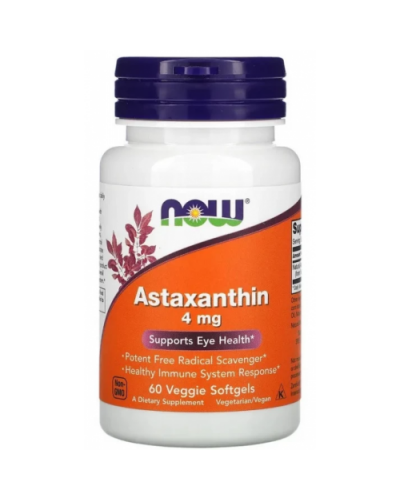 Астаксантин Now Foods Astaxanthin 4 мг - 60 софт гель