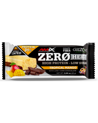 Батончик Low-Carb ZeroHero Protein Bar 65 г 1/15 - тропічне манго 09/2024