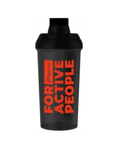 Шейкер Shaker bottle 700 ml For Active People - black (red print)