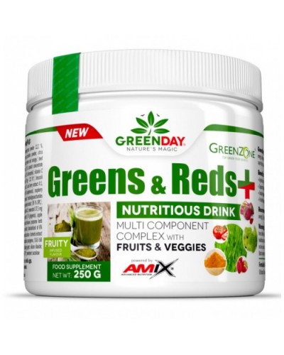 Добавка Amix GreenDay Greens & Reds - 250 г - фруктовий