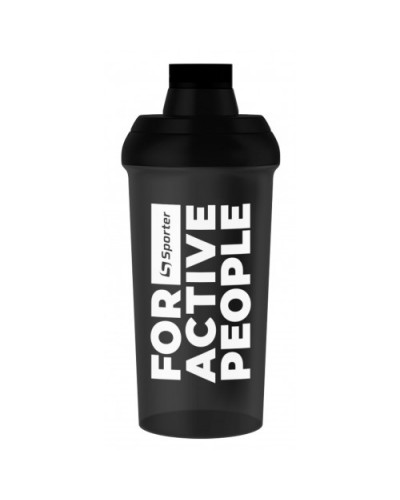 Шейкер Shaker bottle 700 ml For Active People - black (white print)