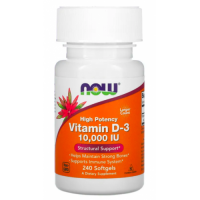 Вітамін D Now Foods Vitamin D3 10000 ME - 240 софт гель