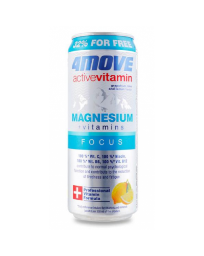 Напій 4 MOVE ActiveVitamin Magnesium + B6 grapefruit,lime,lemon- 330 мл 1/24 07/2024