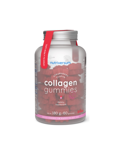 Колагенові жуйки Nutriversum COLLAGEN GUMMIES (полуниця, без цукру) 60 жувальних гумок