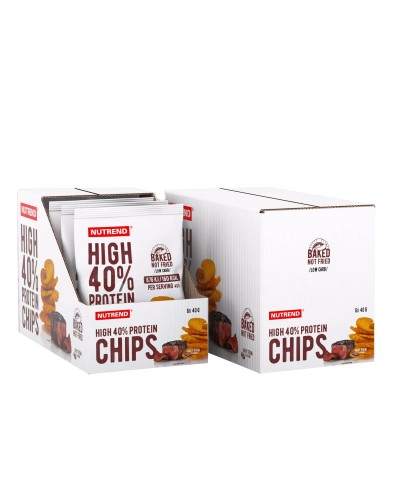 Чіпси з високим вмістом білка Nutrend HIGH PROTEIN CHIPS (соковитий стейк) 6 x 40 г