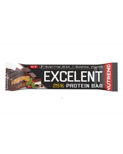 Протеїновий батончик NUTREND Excelent Protein bar (Шоколад + Нуга з журавлиною) 85 г