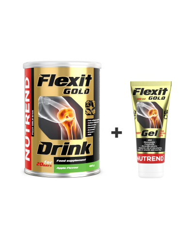 Набір Nutrend Flexit Gold Drink (зелене яблуко) 400 г + Flexit 1000 Gold Gel 100 мл