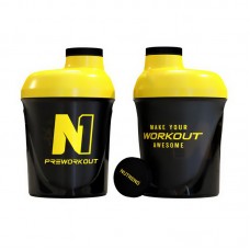 Nutrend Shaker Make Your Workout Awersome (300 ml, black/yellow)