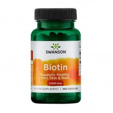 Swanson Biotin 5,000 mcg (100 caps)