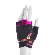 Mad Max Flower Power Workout Gloves Black/Flower (M size)