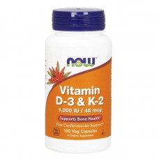 Vitamin D-3 & K-2 1000 IU/45 mcg (120 veg caps)