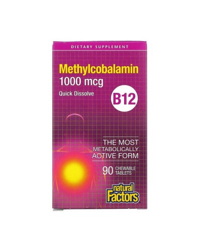 Natural Factors Methylcobalamin B-12 1000 mcg (90 chewable tabs)