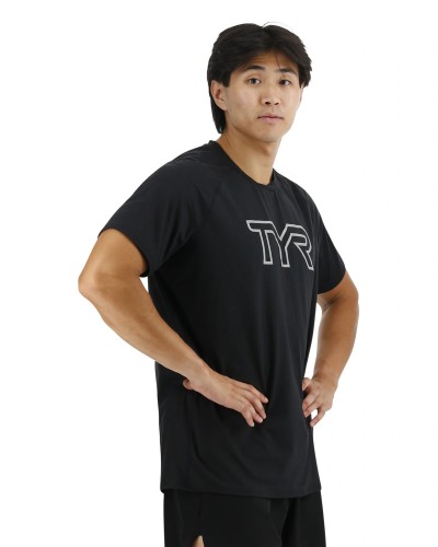 Футболка чоловіча з короткими рукавами TYR Men's ClimaDry Big Logo Tech Tee - Solid (MPTRSL3A-001)