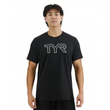 Футболка чоловіча з короткими рукавами TYR Men's ClimaDry Big Logo Tech Tee - Solid (MPTRSL3A-001)