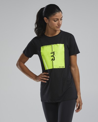 Жіноча футболка TYR UltraSoft Women's Graphic Tee - Attak Yellow Logo, Yellow (R28174-009)