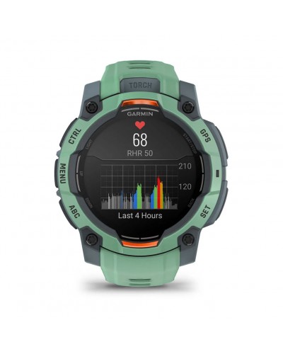 Смарт-годинник Garmin Instinct 3 – 45 мм, з AMOLED дисплеєм та ліхтарем (010-02936-01) зелений