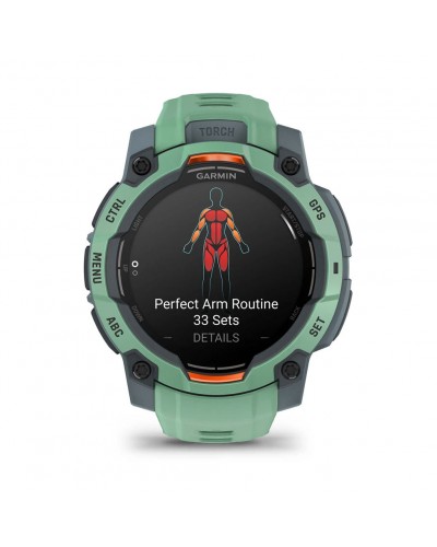 Смарт-годинник Garmin Instinct 3 – 45 мм, з AMOLED дисплеєм та ліхтарем (010-02936-01) зелений