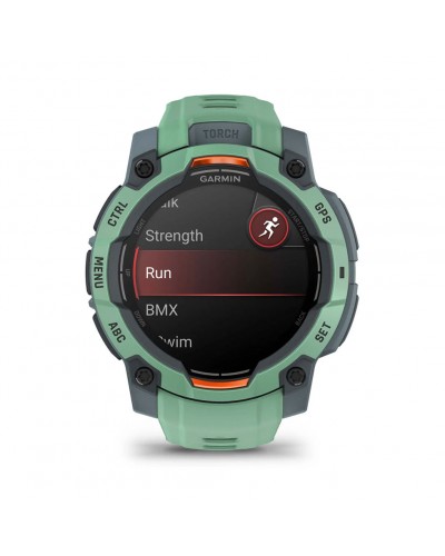Смарт-годинник Garmin Instinct 3 – 45 мм, з AMOLED дисплеєм та ліхтарем (010-02936-01) зелений