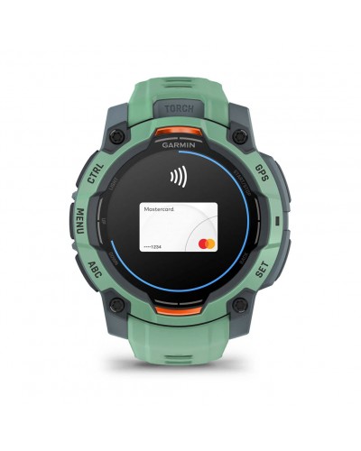 Смарт-годинник Garmin Instinct 3 – 45 мм, з AMOLED дисплеєм та ліхтарем (010-02936-01) зелений