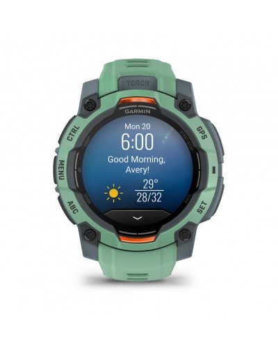 Смарт-годинник Garmin Instinct 3 – 45 мм, з AMOLED дисплеєм та ліхтарем (010-02936-01) зелений
