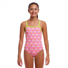 Дитячій купальник Funkita Girl's Strapped In One Piece Duck Duck Goose (FKS034G72175) розмір 14 рожевий