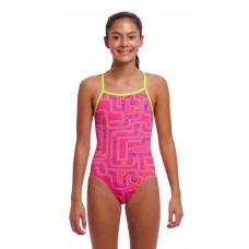 Дитячий спортивний купальник Funkita Girl's Tie Me Tight One Piece Packed Pink (FKS036G72075) розмір 12 Рожевий