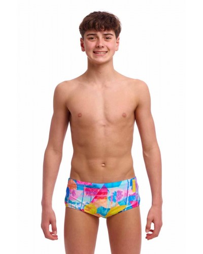 Дитячі плавки Funky Trunks Boy's Sidewinder Trunks Pixel Paradise (FTS015B72177) розмір 24 (8-9 років) рожевий