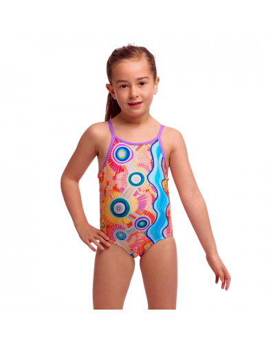 Дитячий купальник для плавання Funkita Toddler Girl's Printed One Piece Kulin Colour (FKS022G72299) на 6 років рожевий