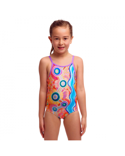 Дитячий купальник для плавання Funkita Toddler Girl's Printed One Piece Kulin Colour (FKS022G72299) на 6 років рожевий
