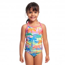 Дитячій купальник комплект Funkita Toddler Girl's Swim Steady Tankini & Brief Poka Palm (FKS058G71734) розмір 4 рожевий