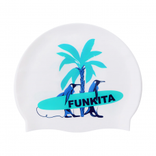 Шапочка для плавання Funkita Silicone Swimming Cap Dudette (FS997215300) Біла з пінгвіном