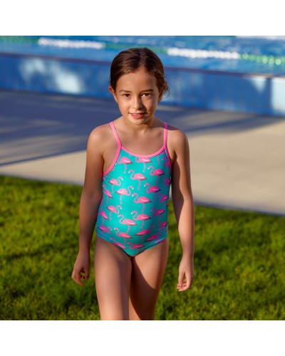 Дитячий купальник для плавання Funkita Toddler Girl's Printed One Piece Go Flamingo! (FKS022G00547) на 6 років з фламінго