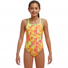 Дитячій купальник Funkita Girl's Diamond Back One Piece Little Dotty (FKS033G71802) розмір 12 салатовий