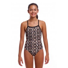 Дитячий спортивний купальник Funkita Girl's Tie Me Tight One Piece Rattle Racer (FKS036G72147) розмір 14 змія