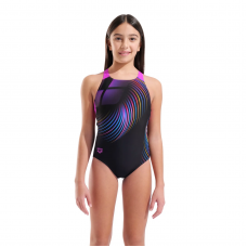 Дитячій купальник Arena Girl's Pinwheel Swimsuit V Back (011752-557) чорний, розмір 6-7 років